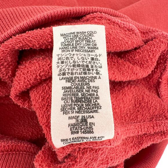 The GREAT. The Short Sleeve Puff Sweatshirt. Washed Red - Picture 7 of 9